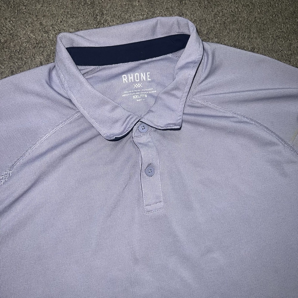 Rhone Mens XXL Delta Pique Polo Shirt Short Sleeve Golf Purple Logo